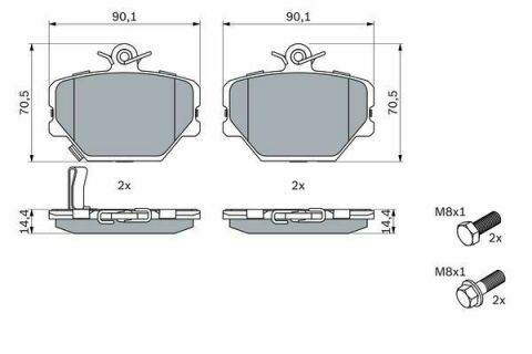 Колодки гальмівні (передні) Smart Fortwo/Cabrio/City-Coupe 98- (Bosch)