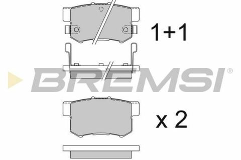 Гальмівні колодки зад. Civic 98-/Accord 90-03 (Akebono) (47,5x89x14,5)