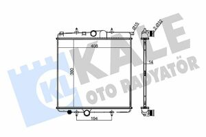 KALE PEUGEOT Радиатор охлаждения 206 1.1/1.6