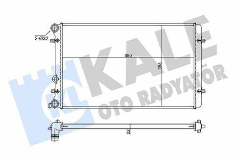 KALE VW Радиатор охлаждения Audi A3,Seat,Skoda Octavia I,Golf IV,Bora