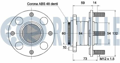 Ступица задній оси с датчиком abs rio 1.0 11-