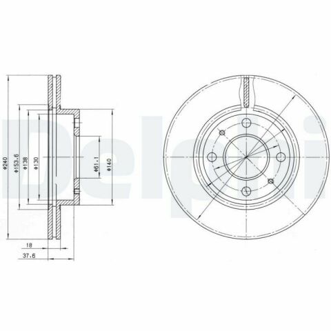 Тормозной диск передний Sunny II,III 86-00 NISSAN