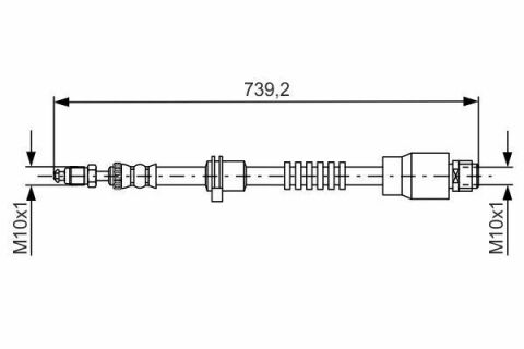 Шланг тормозной (передний) BMW X3 (F25)/X4 (F26) 10-18 (L=690mm)