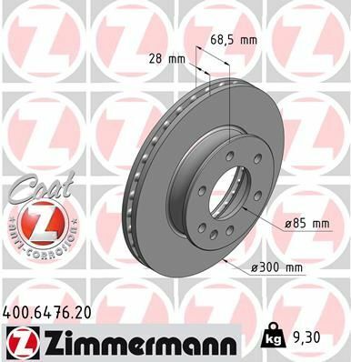 Диск тормозной (передний) MB Sprinter/VW Crafter 06-(300x28) (с покрытием) (вентил.)