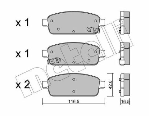 Колодки гальмівні (задні) Nissan Rogue 10-13/Opel Zafira/Mokka/Astra 11-