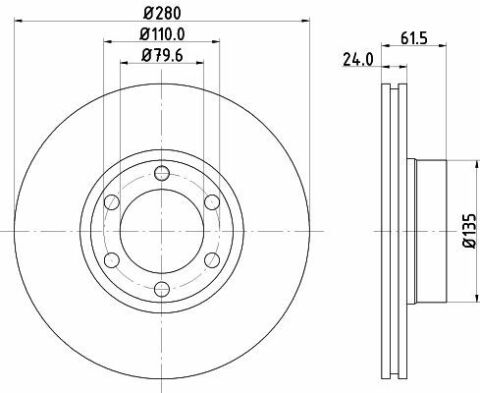 Диск гальмівній передній master ii 2.5/2.8td 98-