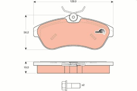 GDB1496  TRW - Гальмівні колодки до дисків