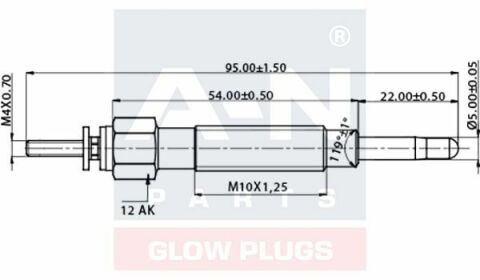 Свічка розжарювання (подвійна спіраль) 11V H-100, H-1, Starex, Galloper, Terracan, Kia 2.5D/TD 93- HYUNDAI