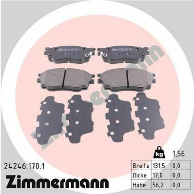 Колодки гальмівні (передні) Mazda 6 02-07 (131.5x56.2x17) (Akebono)