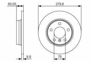 BOSCH Диск гальмівний задн. BMW E36/46 (280*9,9)