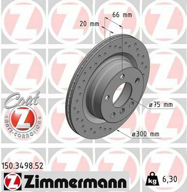 Диск тормозной (задний) BMW 1 (F20/F21)/3 (F30/F31)/4 (F32/F36) 11-(300x20) (с отверстиями) (вент.)