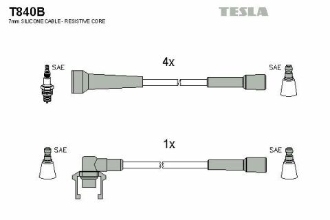 Кабель зажигания к-кт TESLA Renault 86-01 1,7