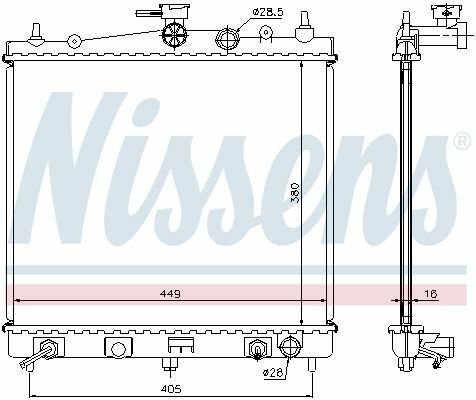 Радіатор охолодження двигуна NS MICRA MARCH K12(02-)1.2 и 16V(+)[OE 21460-AX800]