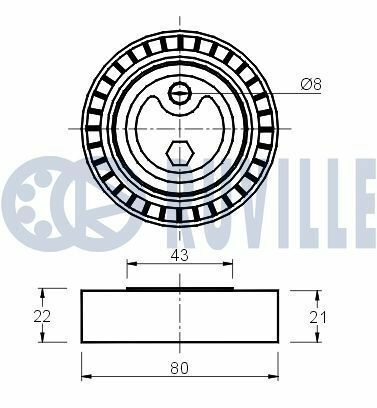 RUVILLE BMW Натяжний ролик E32,34,36 M40,42,43,51 M3 94-