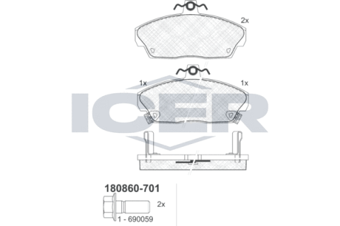 Колодки гальмівні (передні) Honda Civic VI/VII 94-05/Concerto 89-95/Rover 400 90-00