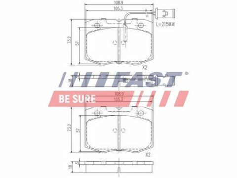 Колодки тормозные передние дисковые IVECO Daily E2 96-99