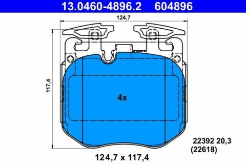 Колодки тормозные (передние) BMW 3 (G20/G21)/5 (G30/G31)/7 (G11/12)/X5 (G05)/X6 (G06) 17- (Brembo)