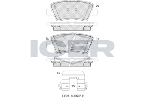 Колодки тормозные (задние) Hyundai Kona /Encino 17-/Kia Cerato 18-/Soul 14-