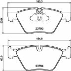 Тормозные колодки перед.BMW 3(E90)/1(E81) 04-13 (ATE) (154,8x63,6x20)