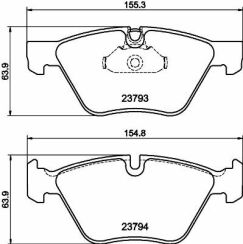 Тормозные колодки перед.BMW 3(E90)/1(E81) 04-13 (ATE) (154,8x63,6x20) Тормозные колодки перед.BMW 3(E90)/1(E81) 04-13 (ATE) (154,8x63,6x20)