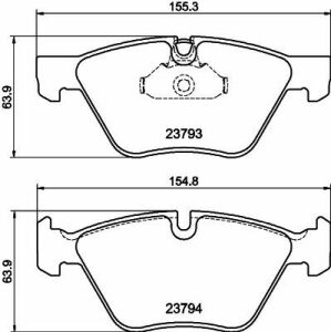 Тормозные колодки перед.BMW 3(E90)/1(E81) 04-13 (ATE) (154,8x63,6x20)