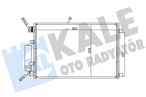 KALE NISSAN Радиатор кондиционера Qashqai 1.6/2.0 07-