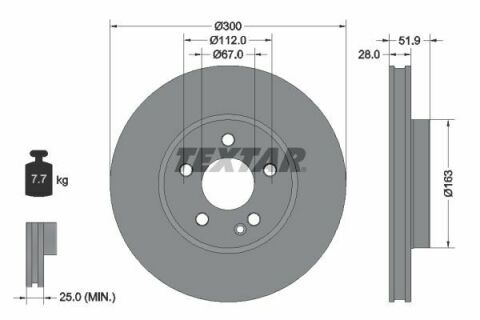 Диск тормозной (передний) MB Vito (W447) 14-(300x28) PRO