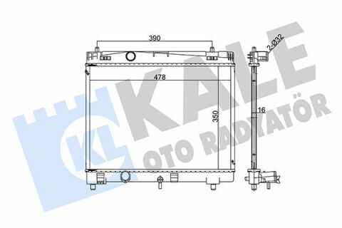 KALE TOYOTA Радиатор охлаждения Yaris 1.0/1.3 05-