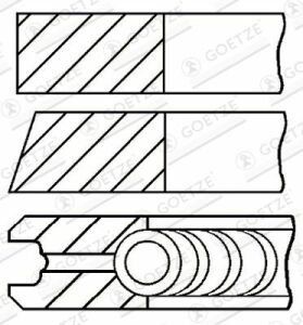 Кільця поршневі Fiat Punto/Fiorino 1.3D 07- (69.60mm/STD) (1.5-1.5-2)