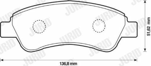 JURID CITROEN Гальмівні колодки передні Berlingo,C2,3,4,DS3,Peugeot 97-