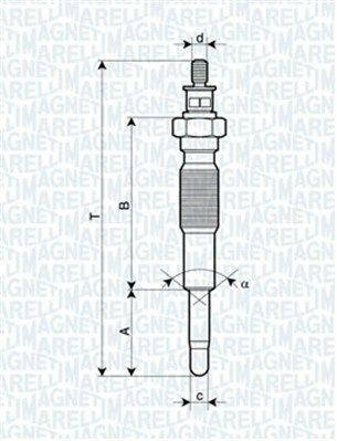 MAGNETI MARELLI Свеча накала MAZDA 626 2,0 KIA 2,0/2,7 SUZUKI 2,0TD[062900063304]