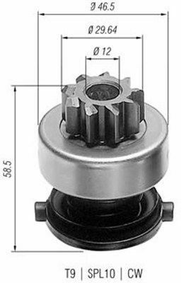 Бендикс стартера BMW 3 (E21/E30/E36)/5 (E12/E28/E34/E39)/7 (E23/E32/E38) 75-01 M10/M30/M43/M50/M52