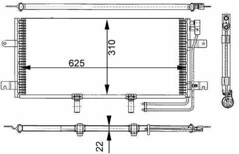 Радиатор кондиционера VW T4 1.9-2.8 TDI 90-03