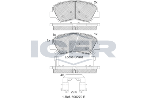 Колодки тормозные (передние) Hyundai Accent IV 10-/ i20 14-/Solaris 17-/Kia Rio III 11-