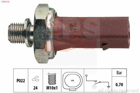 EPS VW Датчик давления масла Audi A3,6,Q3,Q5,Golf V,VI,Passat,Caddy III,T4,5,Crafter,Skoda