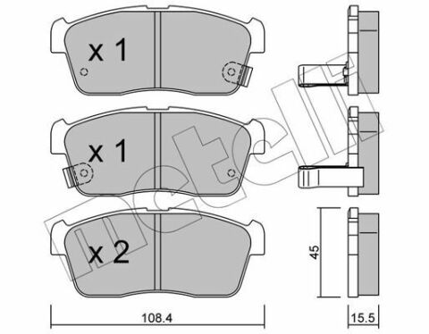 Колодки гальмівні (передні) Chevrolet Cruze 00-08/Subaru Justy 07-/Suzuki Ignis 00-/Nissan Pixo 09-