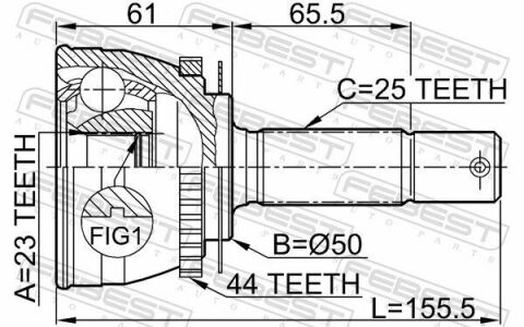 ШРКШ (ШРУС) наружный 23x50x25 HYUNDAI MATRIX 01-