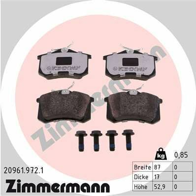 Колодки тормозные (задние) VW Caddy III 04-/Peugeot 308 07-/Citroen C4 04-(Lucas)(87x52.9x17) (rd:z)