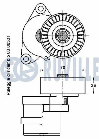 Ролик натяжной astra j 2.0 09-, insignia a 2.0 08-, zafira tourer c 2.0 11-