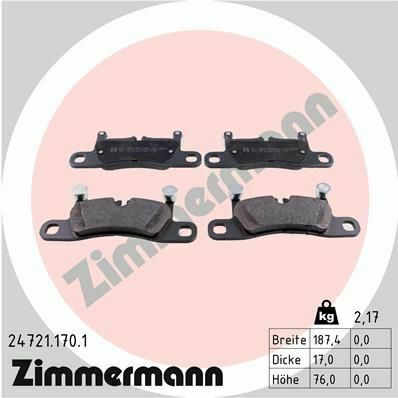 Колодки гальмівні (задні) VW Touareg/Porsche Cayenne 10- (187.4x76x17) (Brembo)