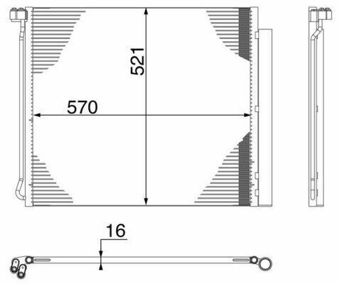 Радіатор кондиціонера BMW X5 (E70/F15/F85) 09-18/X6 (E71/E72/F16/F86) 09-19