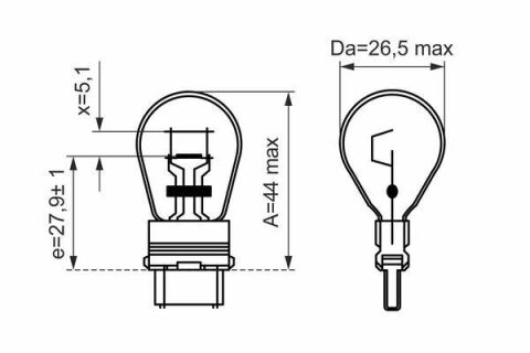 Автолампа P27/7W 12V 27/7W W2.5x16q Pure Light Автолампа P27/7W 12V 27/7W W2.5x16q Pure Light