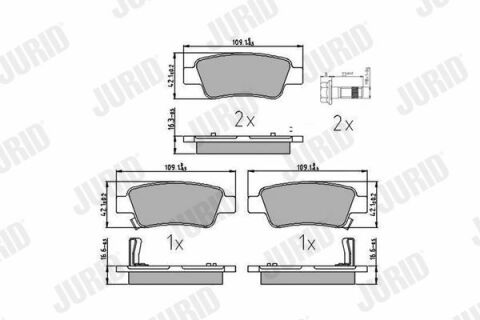 JURID HONDA Тормозные колодки задн.CR-V III,IV 07-