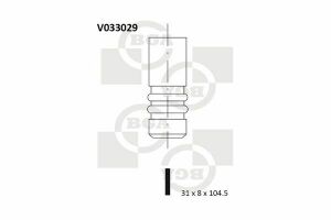 Клапан выпуск. T3 1.6d/LT 2.4D-90 (31x8x104.5)