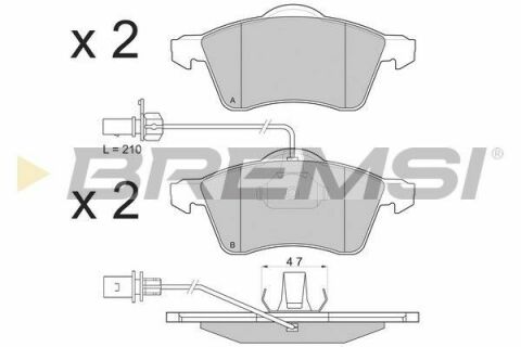 Гальмівні колодки пер. T4 2.5TDI 96-03 (R15)(з датчиком)