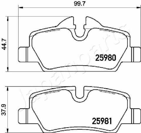 JAPANPARTS Колодки гальмівні задні MINI MINI COOPER 1.2-2.0 2013-