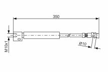 Шланг гальмівний передній лівий Kadett E 86-91 OPEL