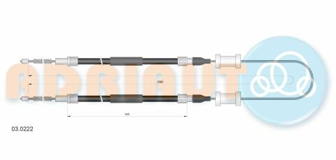 ADRIAUTO AUDI Трос ручного тормоза 80 78-85 23 (2400/445+445)