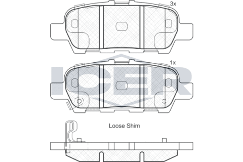 Колодки тормозные (задние) Nissan Rogue 07-13/Juke/Murano 08-/X-Trail 13-/Suzuki Grand Vitara 05-