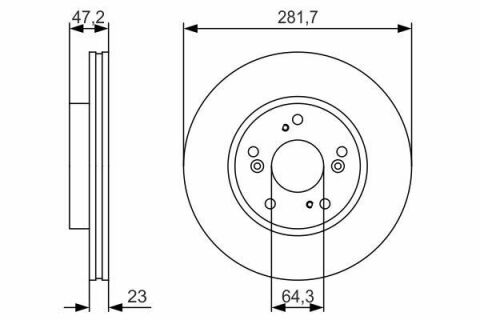 Диск тормозной передний HONDA CR-V 01- (282*23)